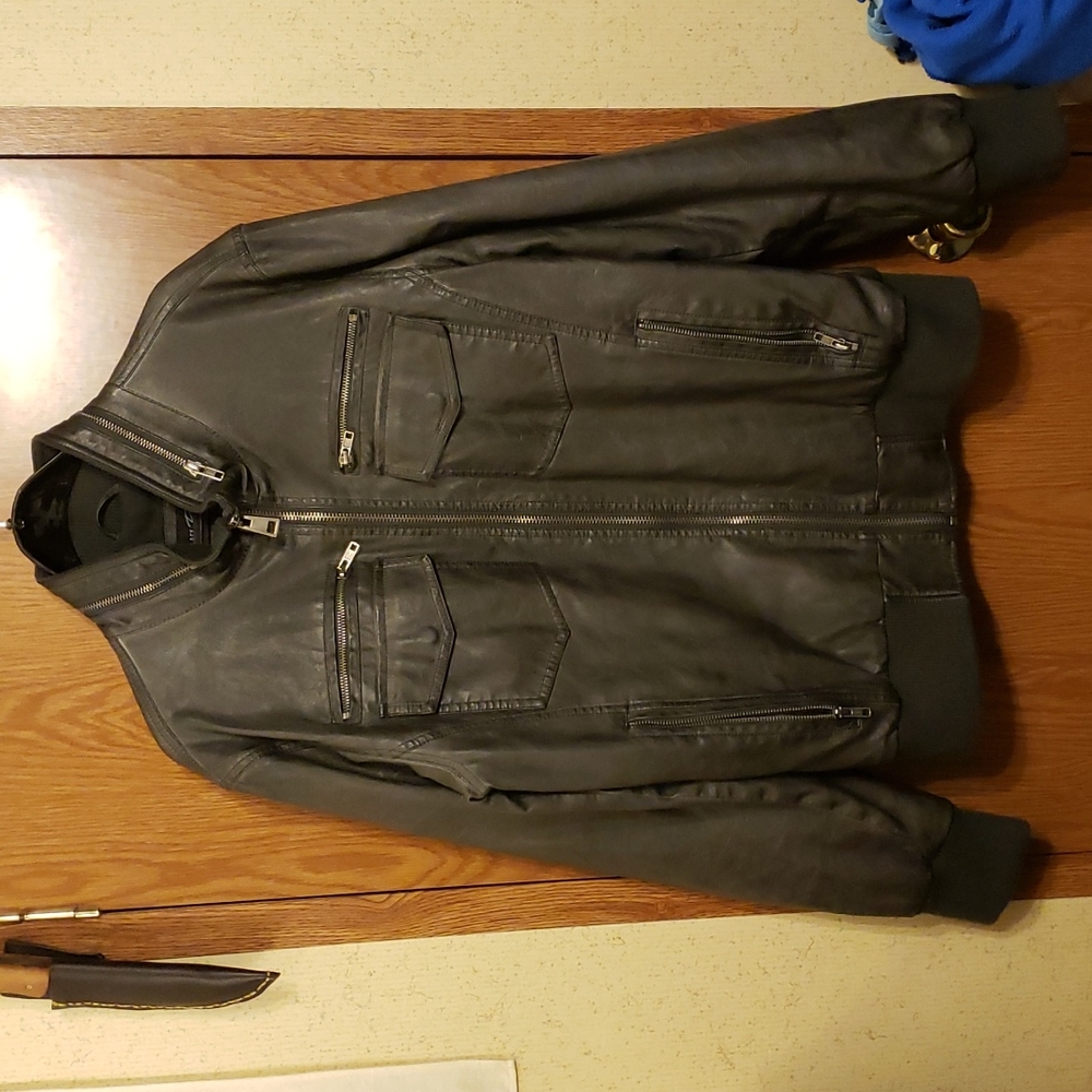 Faux Leather Biker Jacket Black Rivet by Wilson's Leather